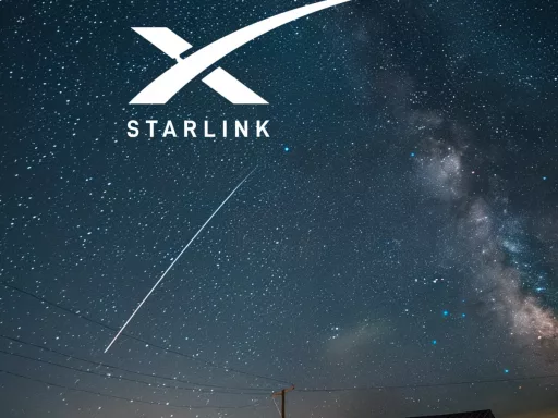 Ciel étoilé, satellite Starlink, observateur nocturne.