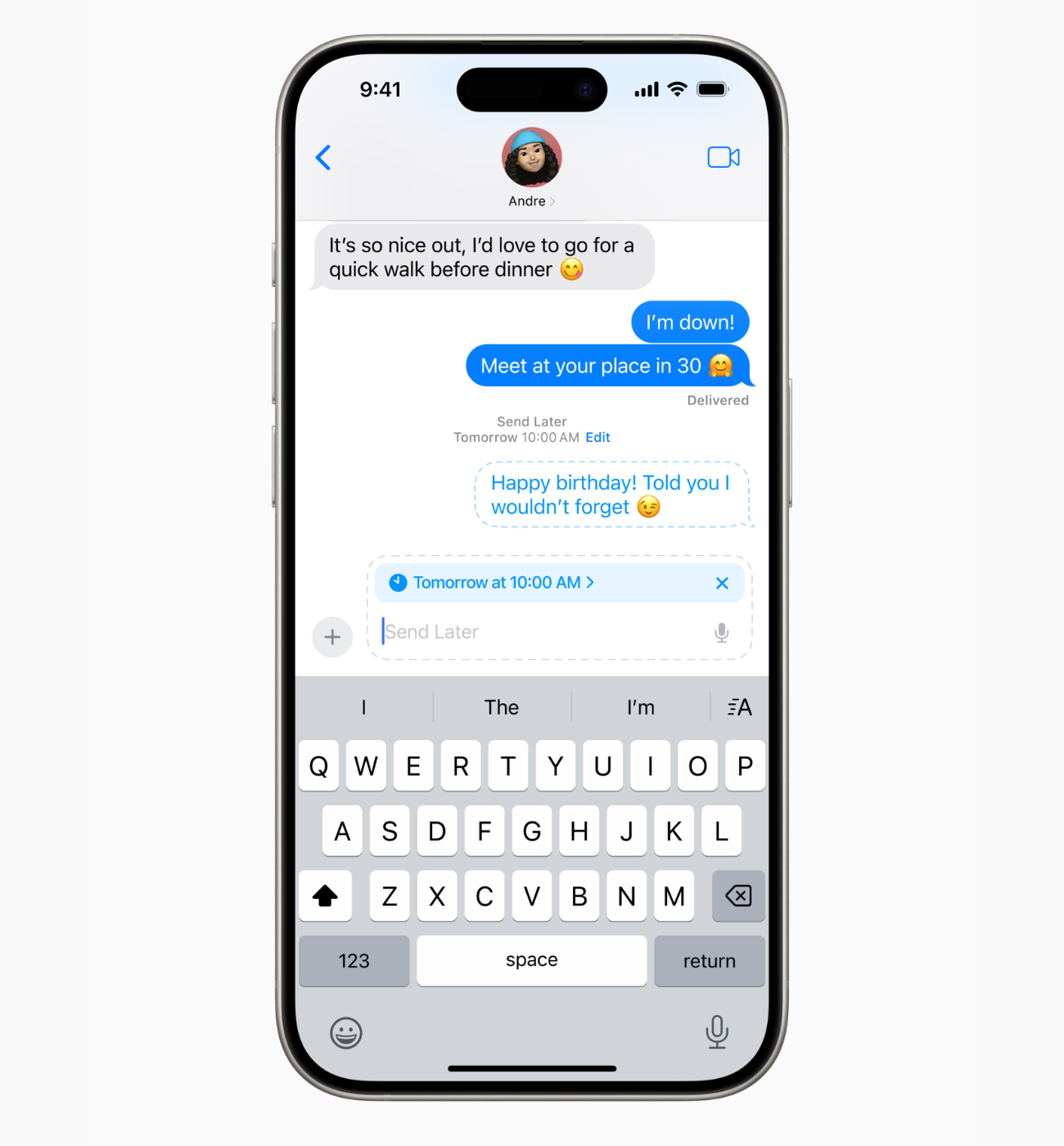 Écran de smartphone avec conversation par SMS.