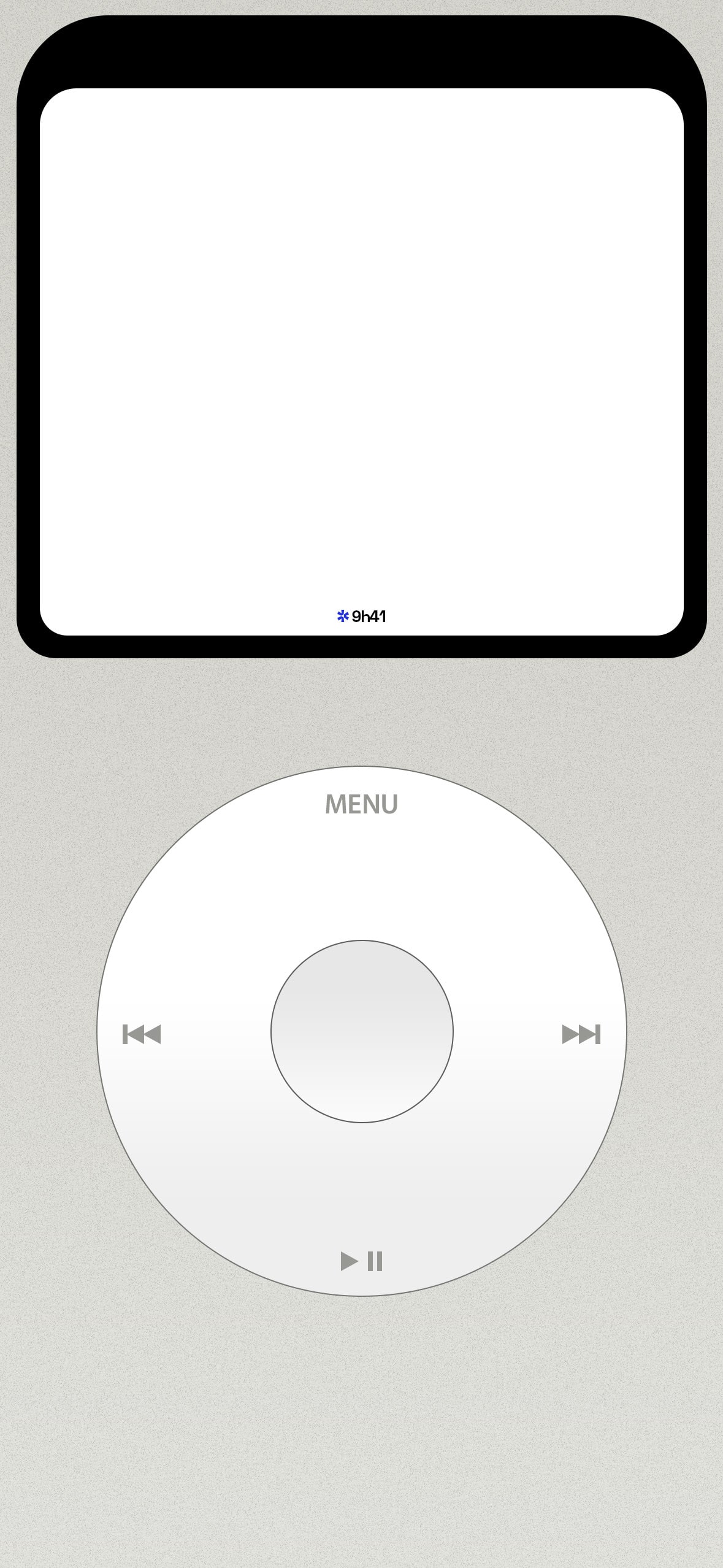 Lecteur musical classique avec menu circulaire.