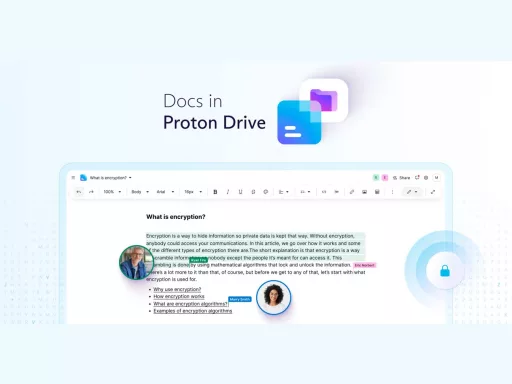 Interface Documents dans Proton Drive.