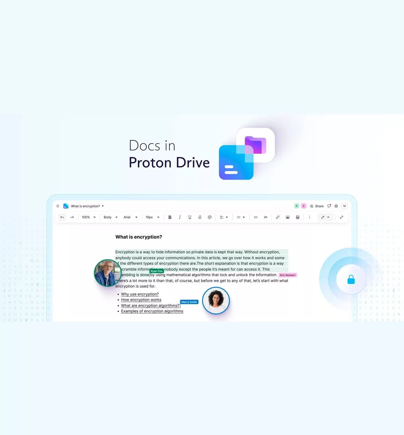 Interface Documents dans Proton Drive.