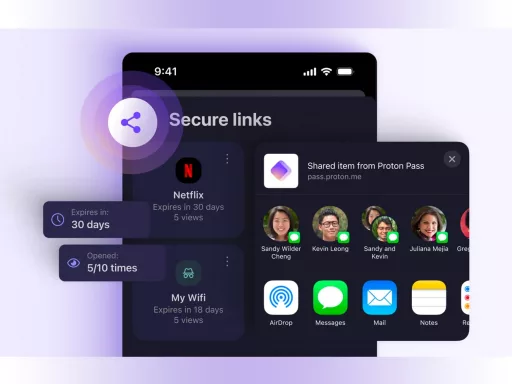 Liens sécurisés Proton Pass