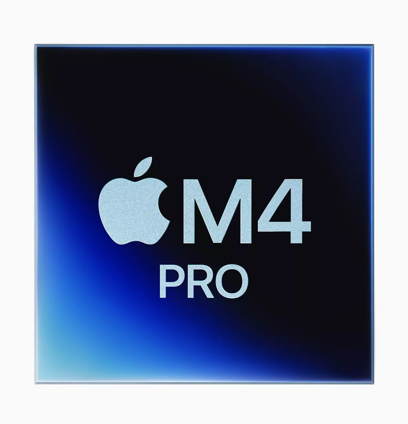 Logo Apple M4 Pro bleu et noir.