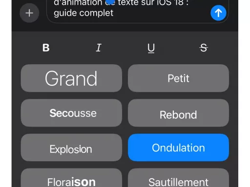 effets texte ios 18