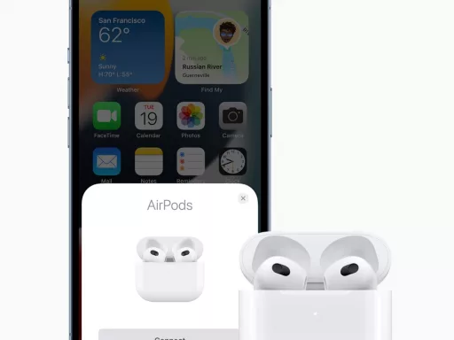 iPhone connectant des AirPods Pro blancs