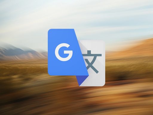 Logo Google Traduction sur fond flou