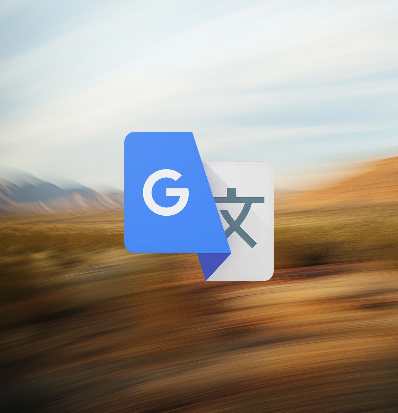 Logo Google Traduction sur fond flou