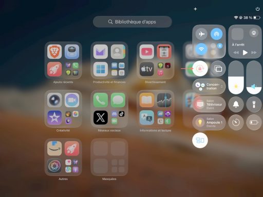 comment verrouiller rotation ecran ipad