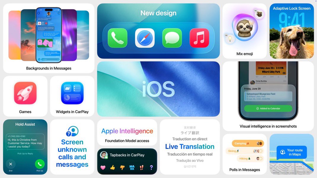 Nouveautés iOS : design, widgets, traduction, emojis.