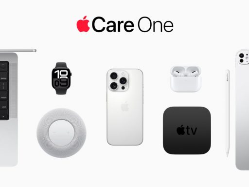 Produits Apple avec logo Apple Care One.