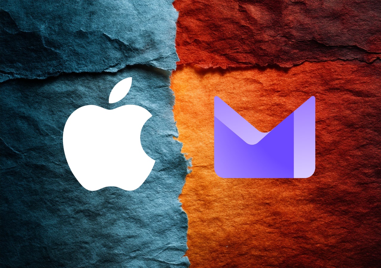 Logos blancs sur fond papier coloré déchiré.