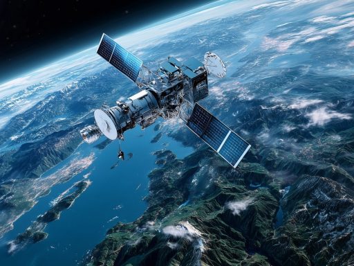 Satellite en orbite au-dessus de la Terre