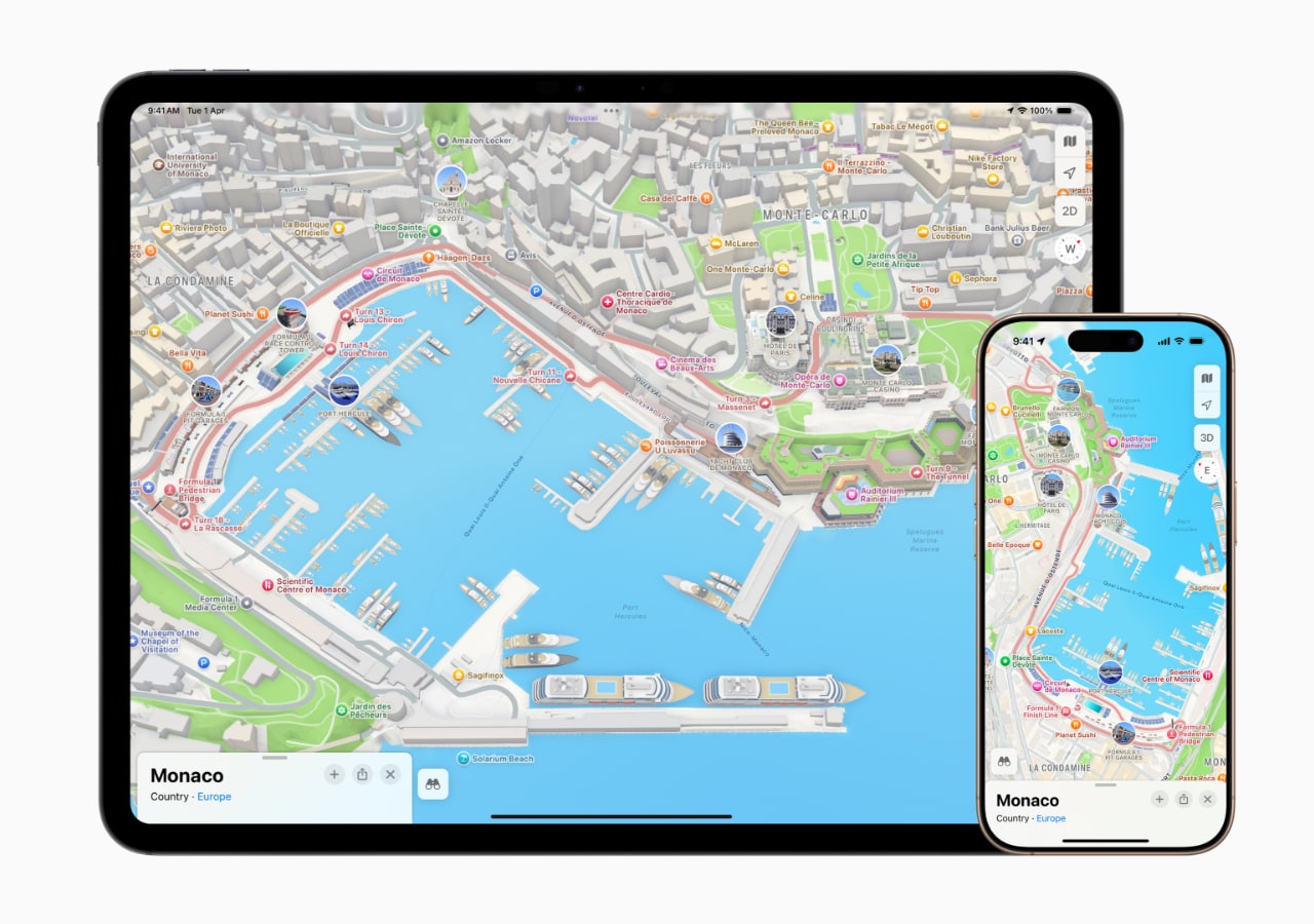 Cartes de Monaco sur iPad et iPhone.