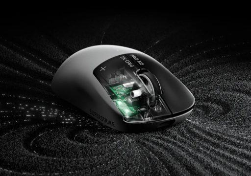 Souris ergonomique avec éclairage intérieur.