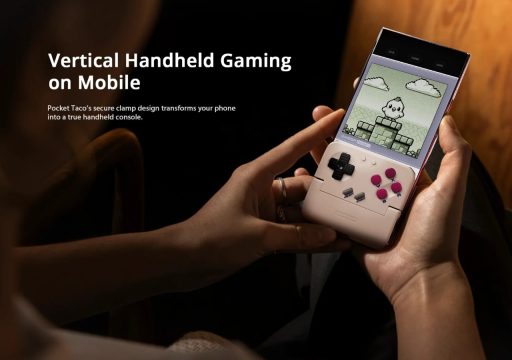 Console sur smartphone pour jeux rétro verticalement.