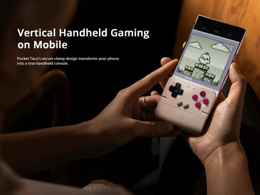 Console sur smartphone pour jeux rétro verticalement.