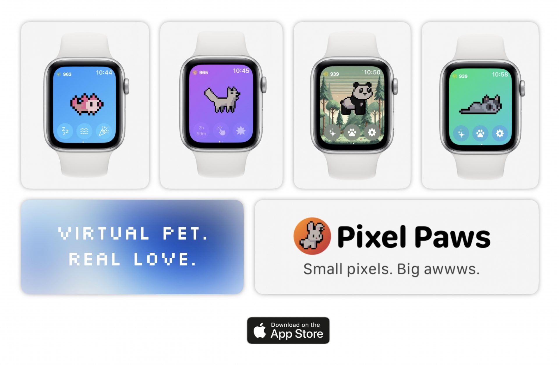 Application montre virtuelle animal Pixel Paws.