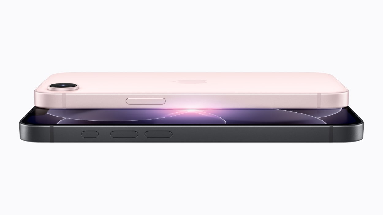 Deux smartphones superposés, rose et noir