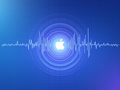 Logo Apple avec onde sonore bleue
