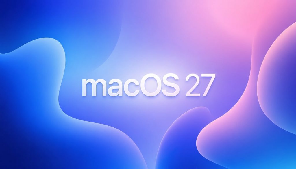 Fond dégradé abstrait avec texte macOS 27
