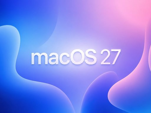 Fond dégradé abstrait avec texte macOS 27