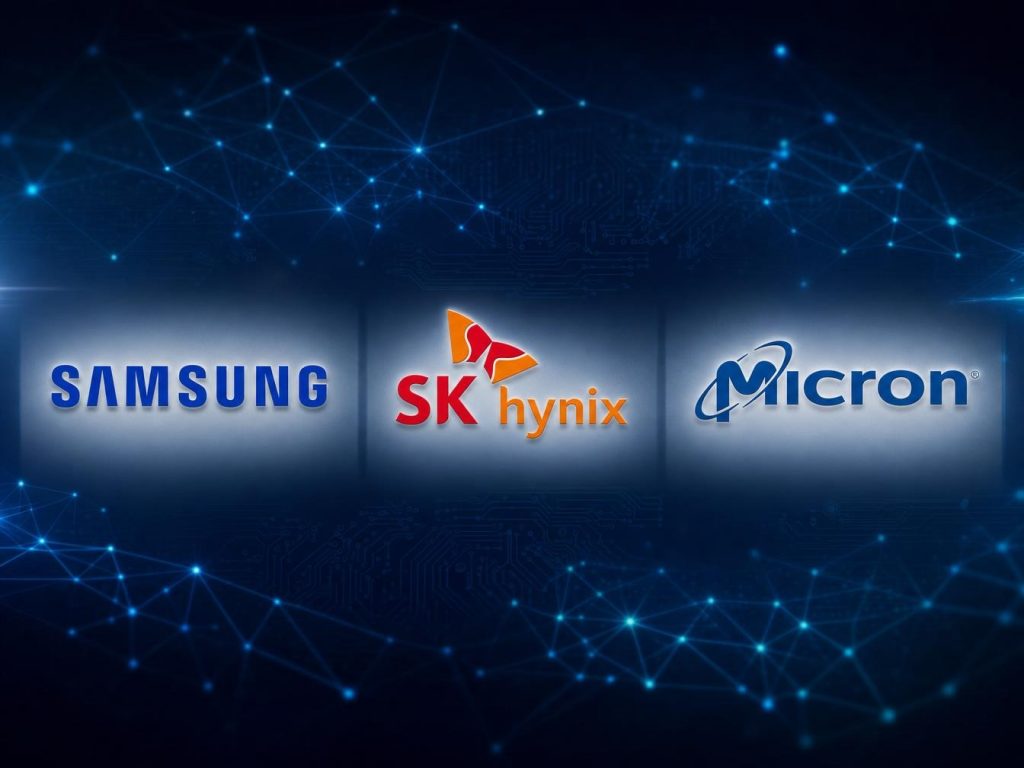 Logos Samsung, SK hynix et Micron