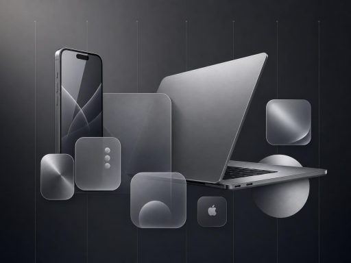 Smartphone et ordinateur portable dans une composition monochrome futuriste