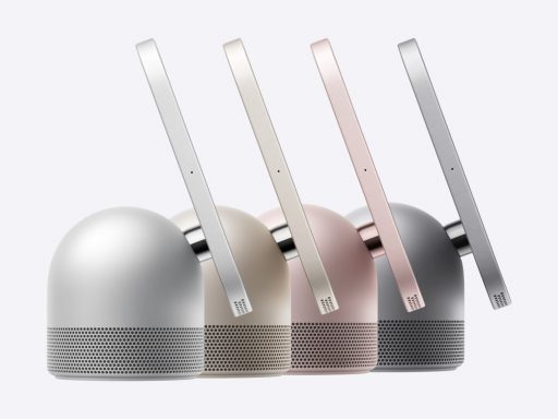 Apple HomeView en quatre finitions : argent, starlight, rose et gris sidéral, vus de profil