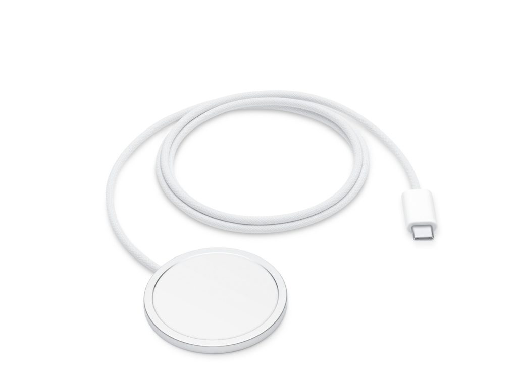 Chargeur MagSafe d'Apple avec câble USB-C tressé blanc